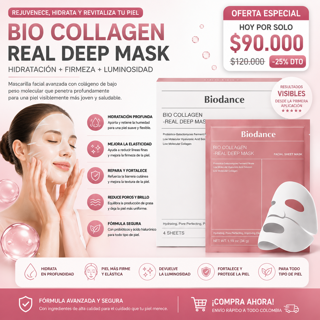 BIODANCE BIO COLLAGEN REAL DEEP MASK X4