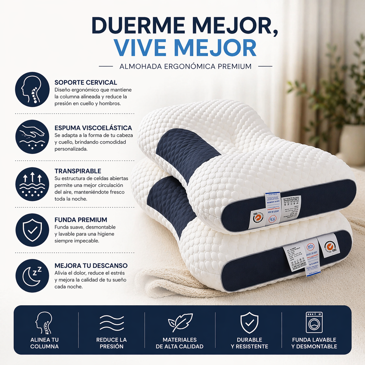 Almohada Ortopedica Cervical Cuello