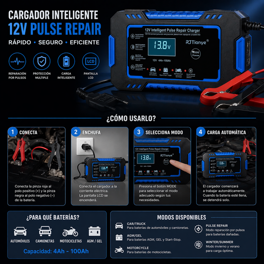 Iniciador y Cargador de Bateria Portatil