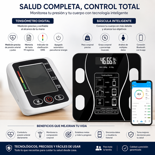 COMBO TENSIOMETRO + BASCULA INTELIGENTE