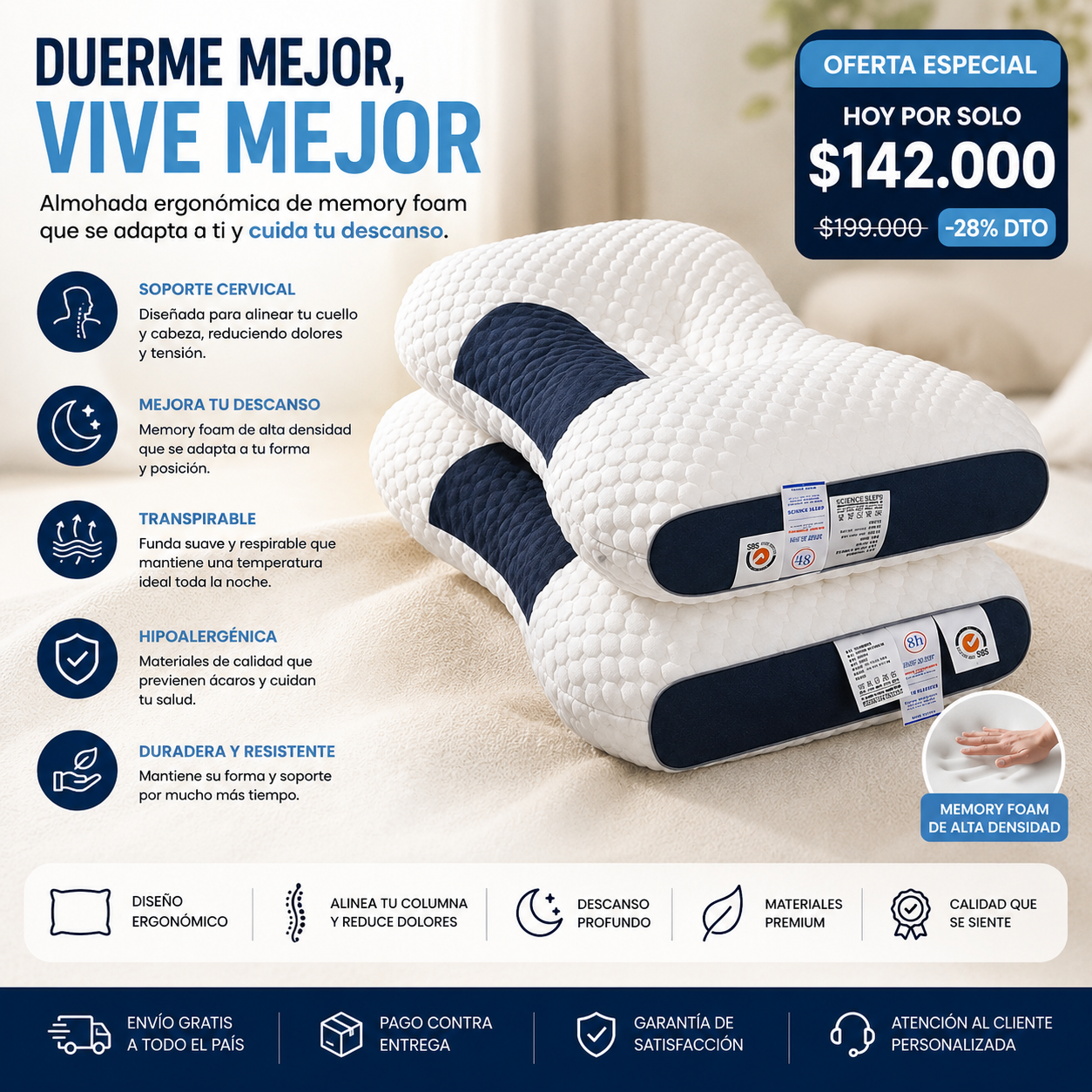 Almohada Ortopedica Cervical Cuello