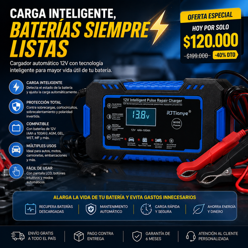 Iniciador y Cargador de Bateria Portatil
